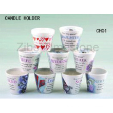 Velas decorativas de gres con titular (CH01)